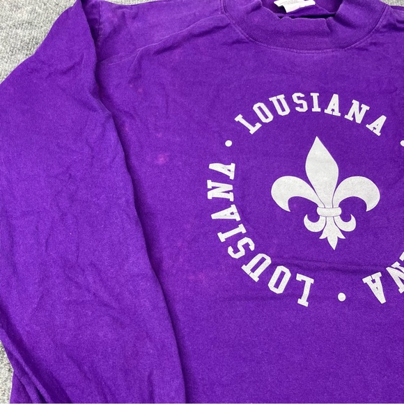 Louisiana T-Shirt Men’s XL The Cotton Exchange Purple Vintage Long Sleeve Y2K - Picture 2 of 7
